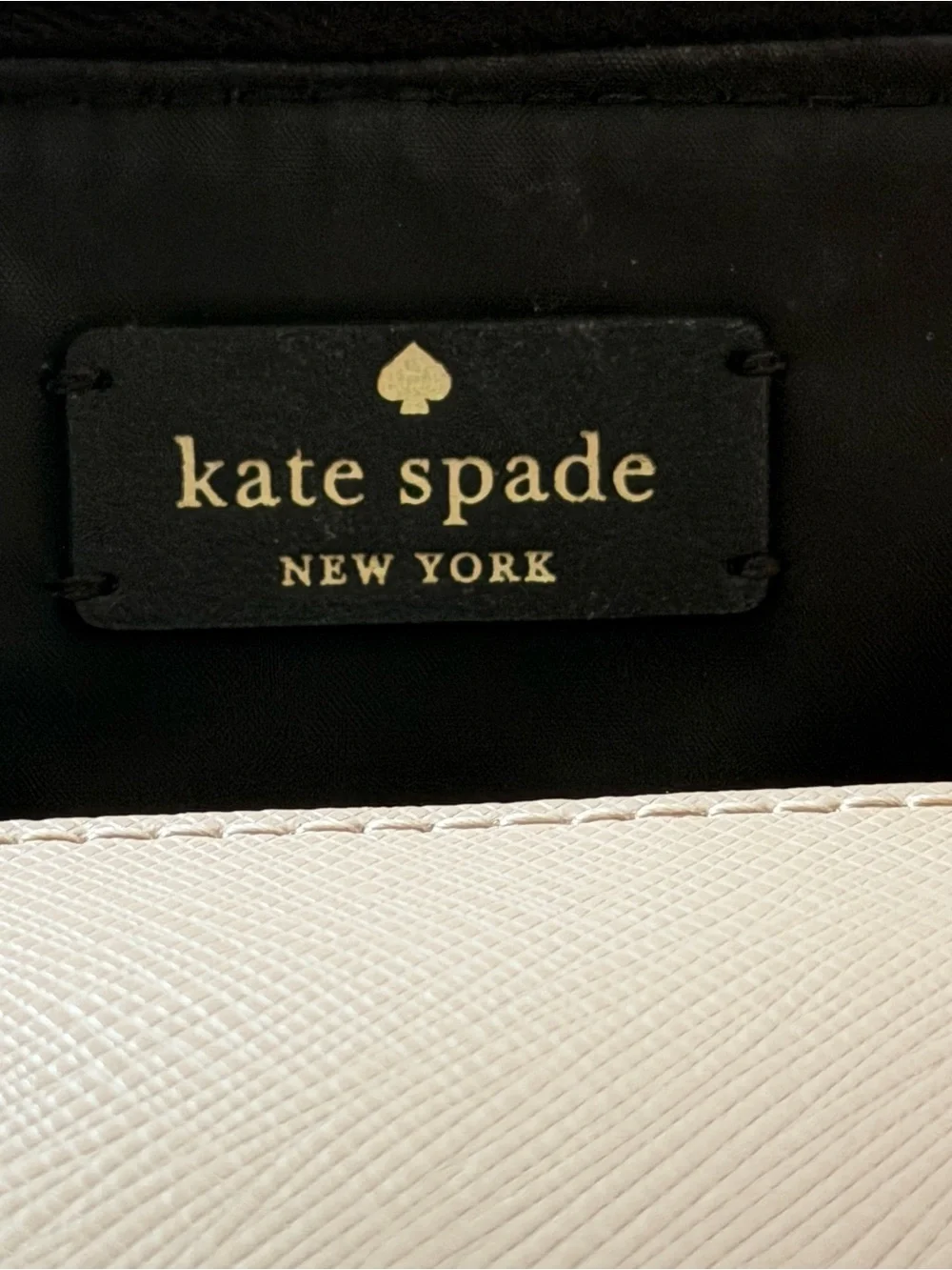 Kate Spade New York Colorblock Cosmetic Makeup Bag Beige Black